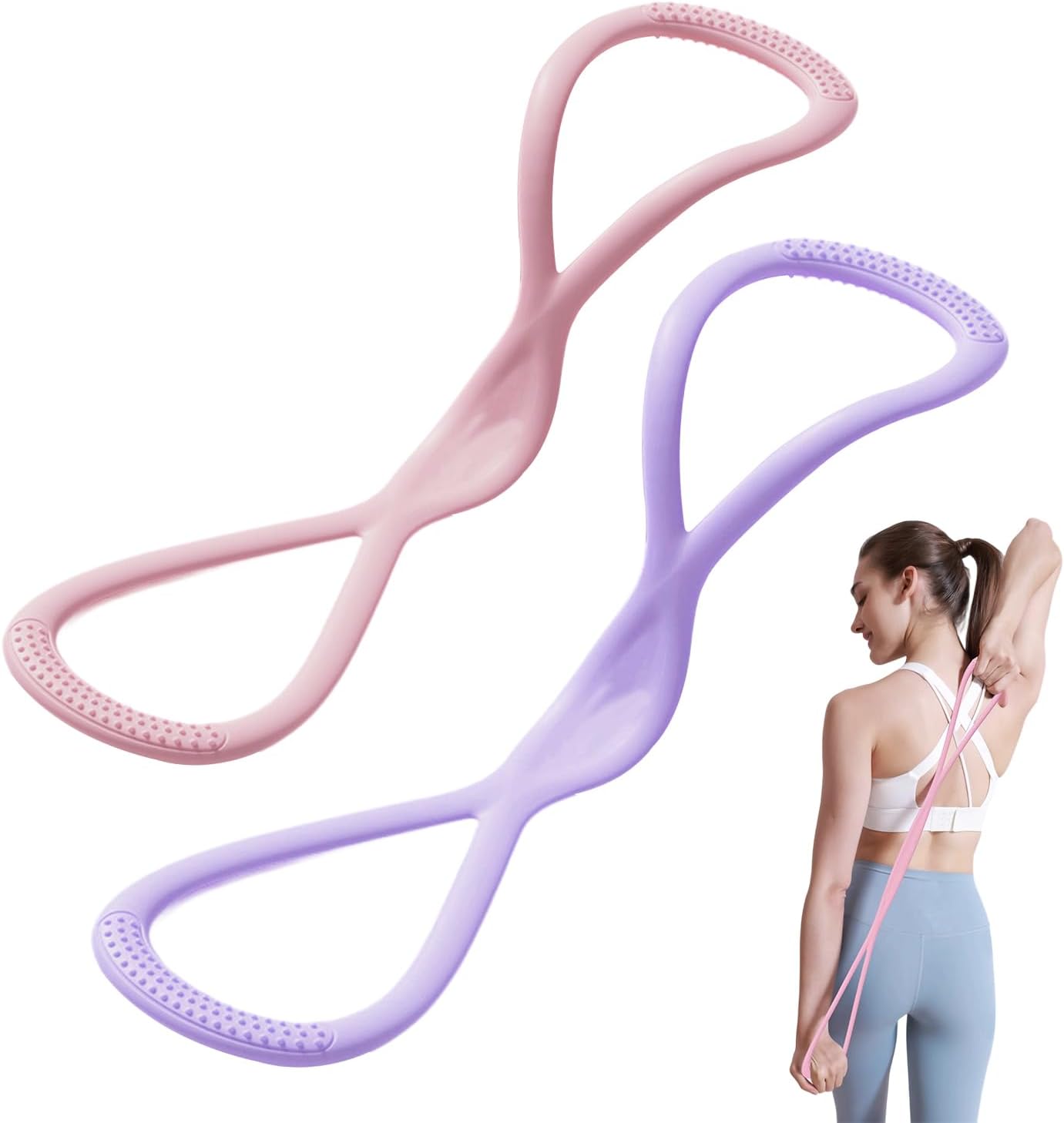 Figure 8 Resistance Band - 2 PCS 15 LB+25LB Resistance Bands,