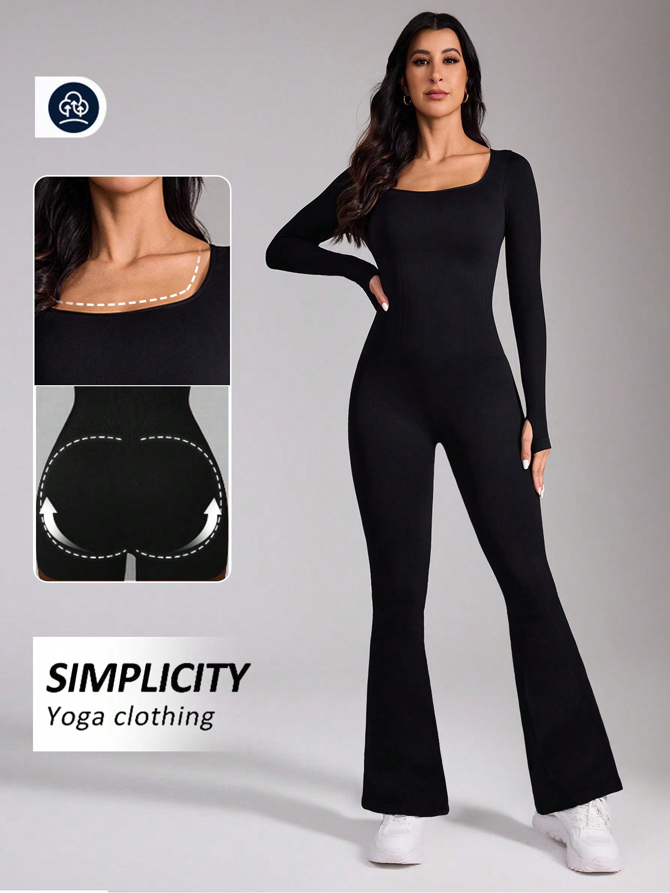 Yoga Fitness Jumpsuit - Casual flared pants for women, high