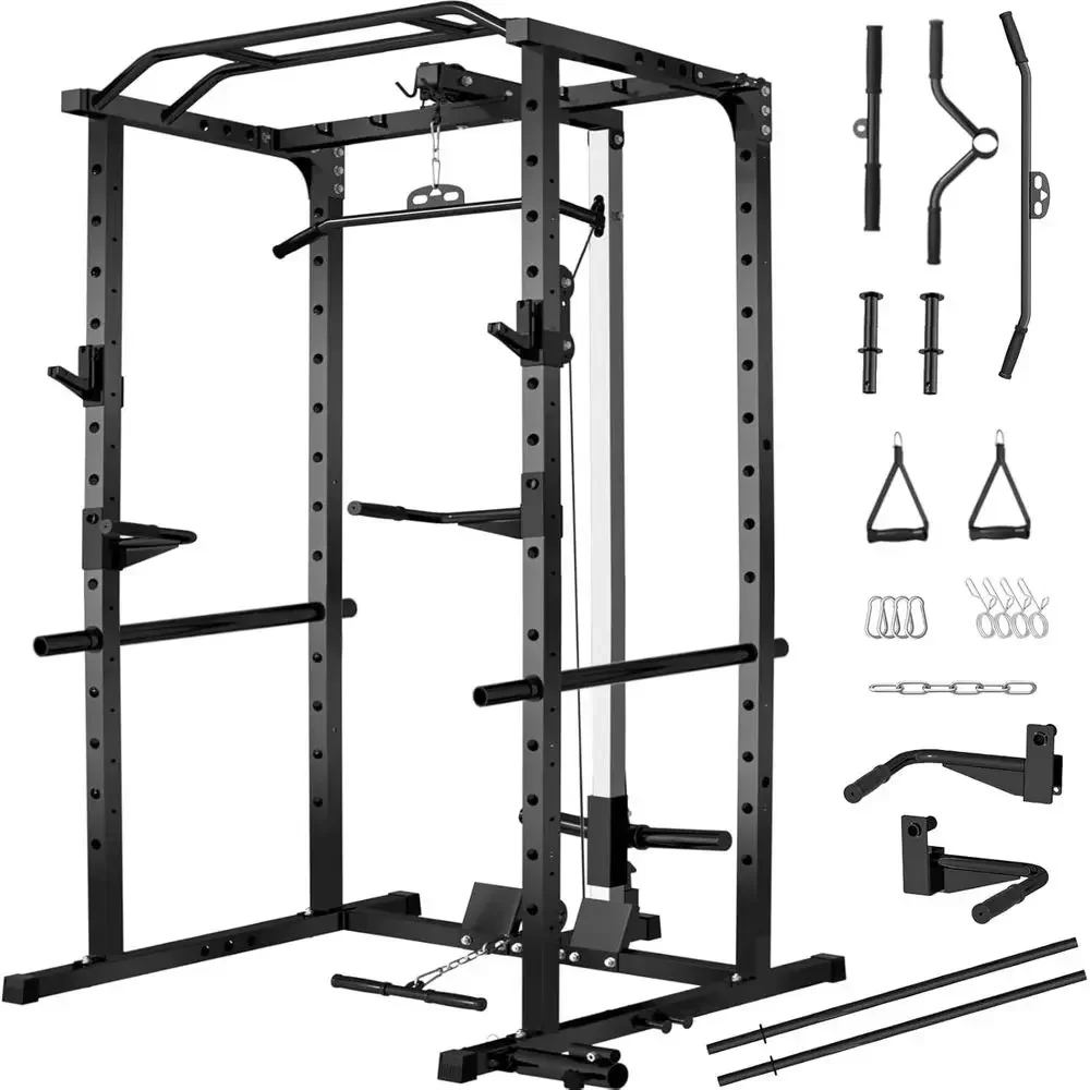 2000LBS Capacity Power Rack wi - Lat Pulldown Bar 评论和价格