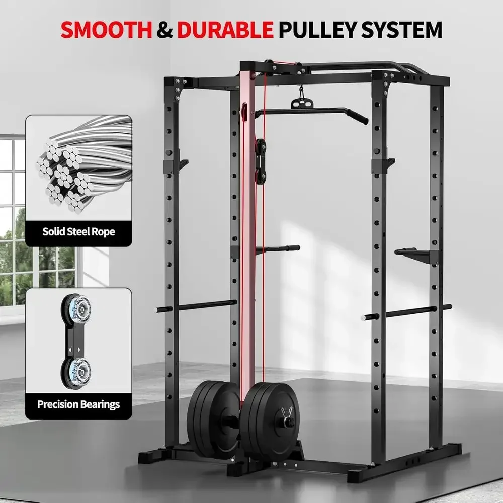 2000LBS Capacity Power Rack wi - Lat Pulldown Bar 评论和价格