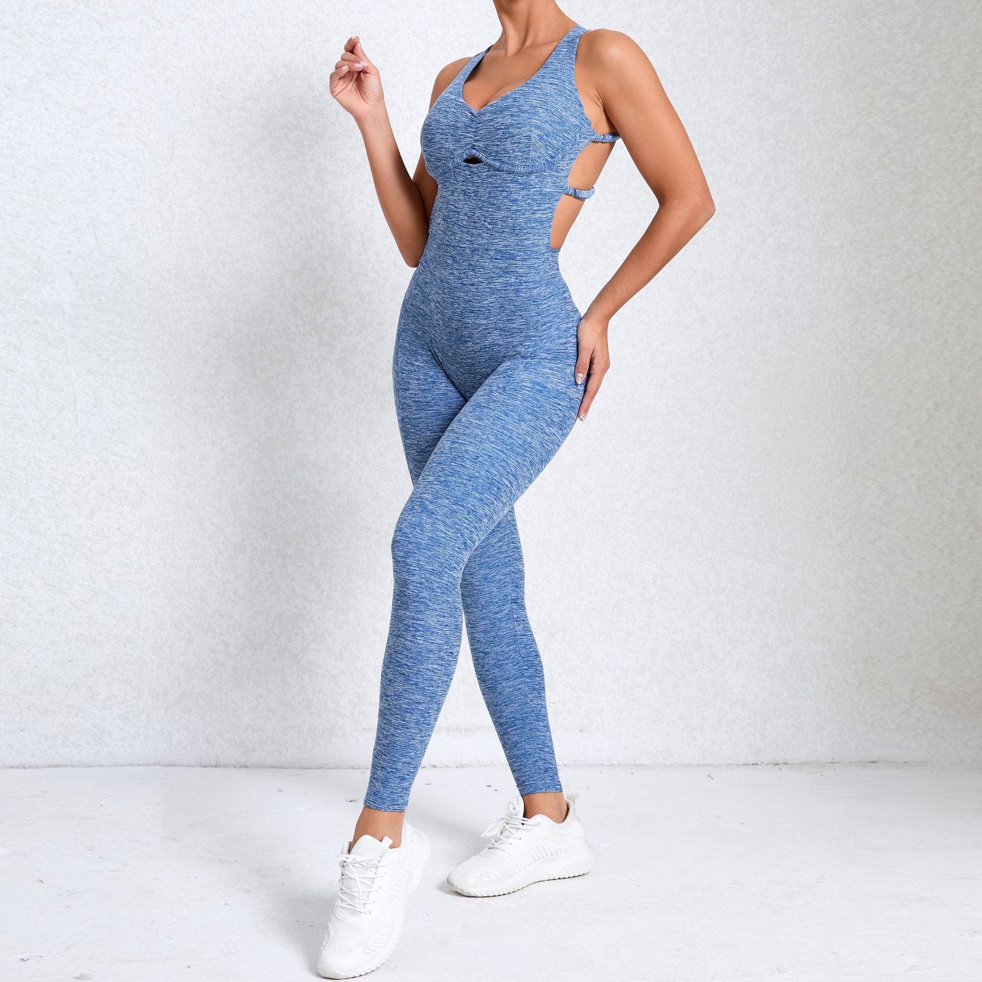 Women New Cross Adjustable Str - Yoga Fitness Jumpsuit 评论和价格