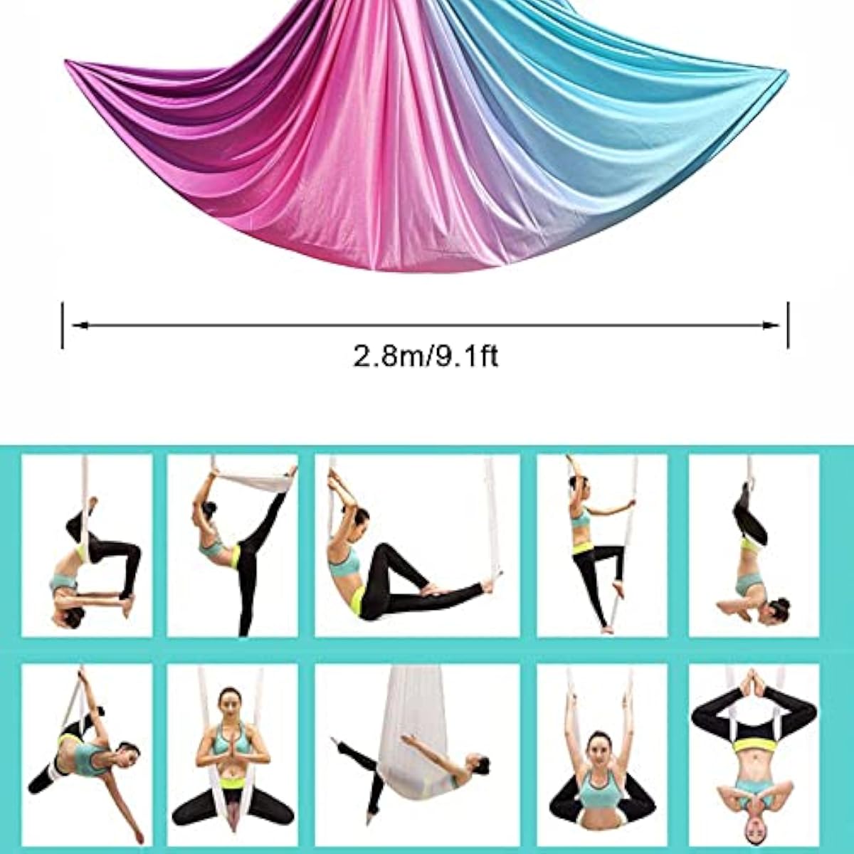 Aerial Yoga Hammock 5M x 2.8M  - Yoga Swing Aerial 评论和价格